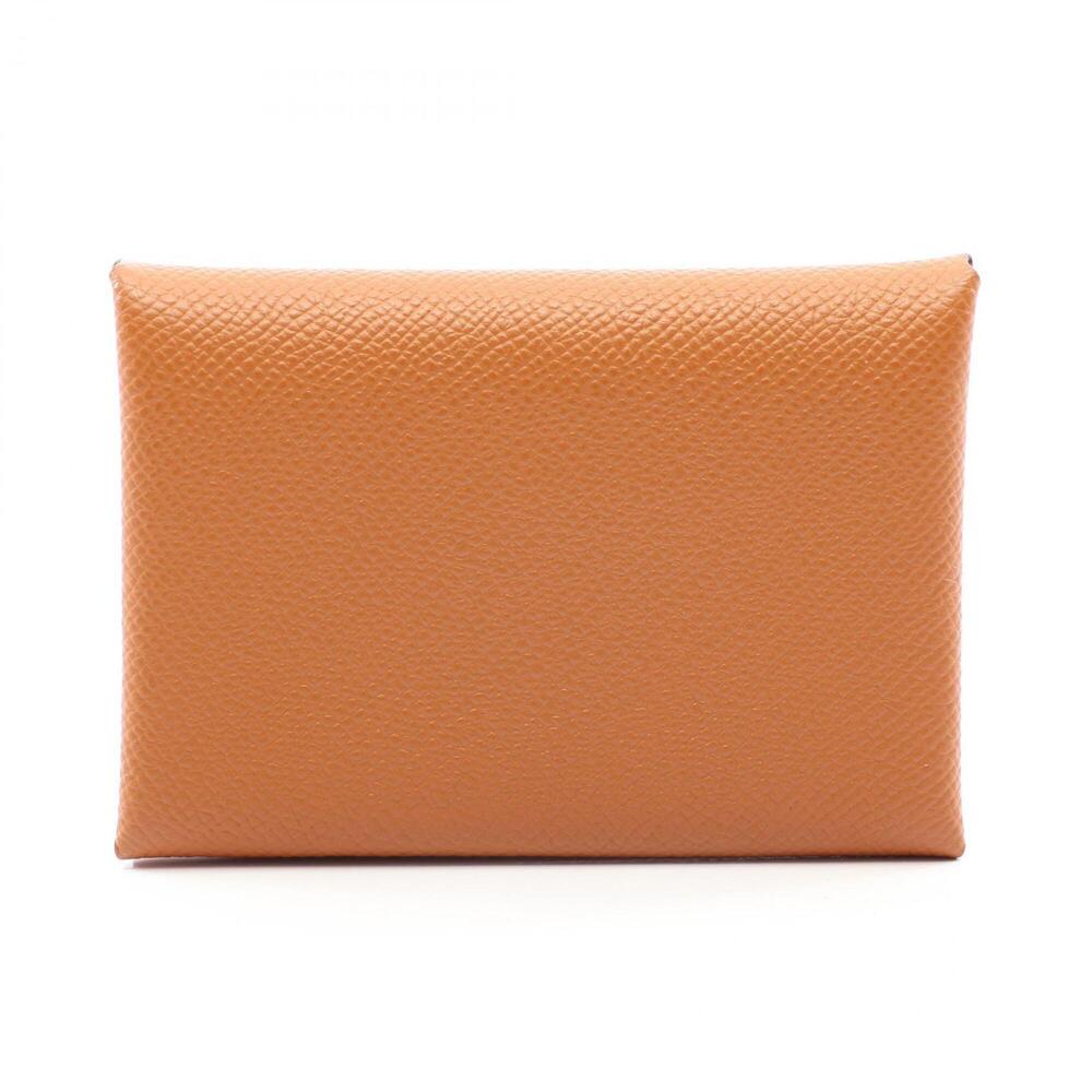 Hermes Calvi Duo Wallet - Coin Purse Leather Veau Epsom Women's Brown